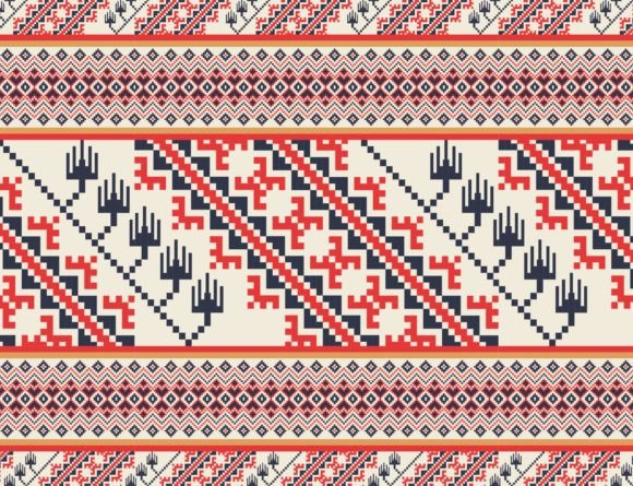 Aztec Geometric Embroidery Pattern Graphics