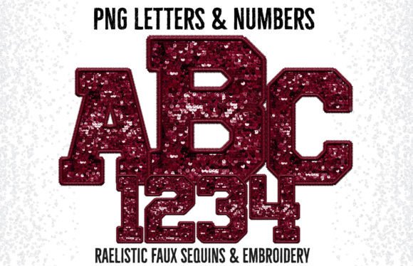 Burgundy Faux Sequins Graphics for Crafts