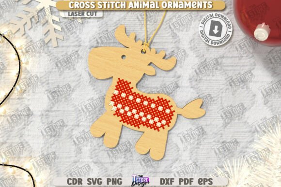 Christmas Cross Stitch Ornament CNC: Laser Cutting Winter