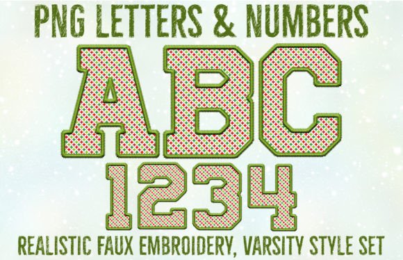 Christmas Faux Embroidery Graphics for Crafts
