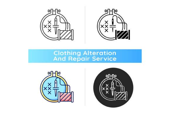 Embroidery Black Linear Icon Graphics and Icons Review