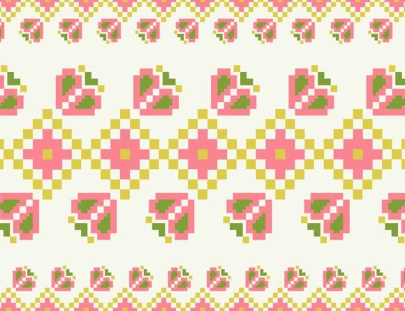 Embroidery Floral Colorful Pattern Graphics