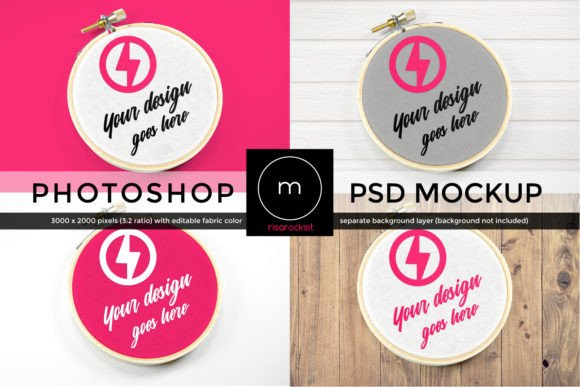 Embroidery Hoop Graphics for Frames & Mockups