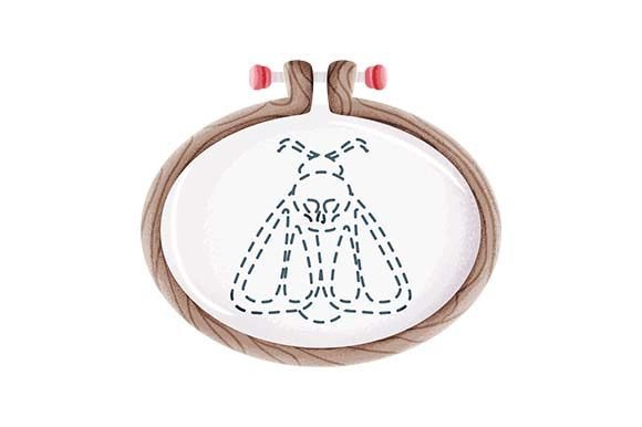 Embroidery Hoop Halloween Moth for Crafts