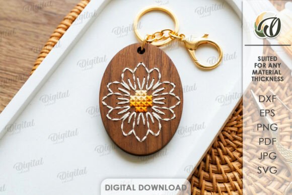 Embroidery Keychain Laser Cut for Branding