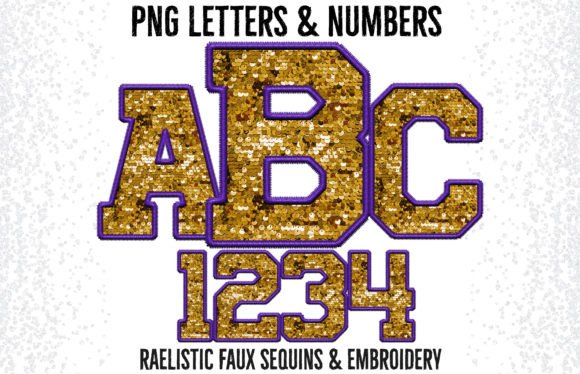 Gold Purple Embroidery Graphics for Crafts