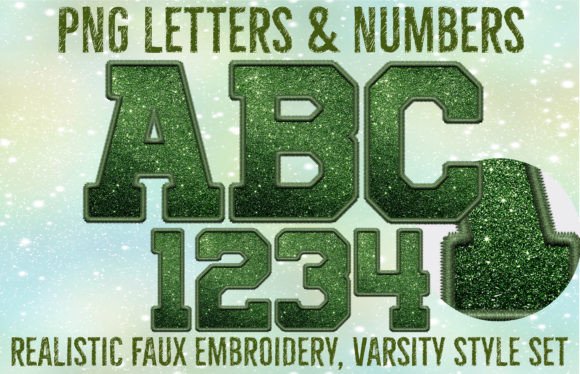 Green Glitter Graphics for Crafts & Branding