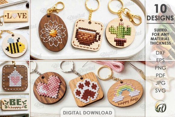 Laser Cutting Keychains: Embroidery Bundle Review
