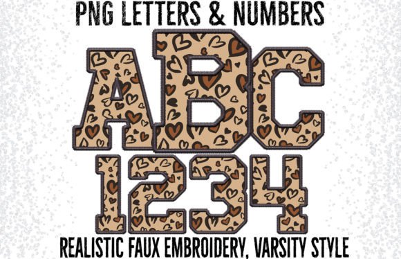 Leo Valentine Faux Embroidery Letters: Graphics for Crafts