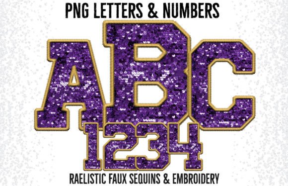 Purple Yellow Varsity Graphics for Crafts