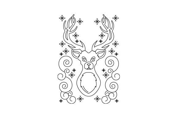 Reindeer Head Pattern for Christmas Crafts