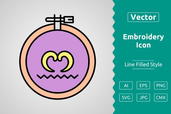 Review: Vector Embroidery Filled Outline Icon