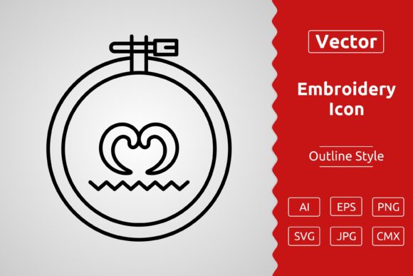Vector Embroidery Icon for Graphics