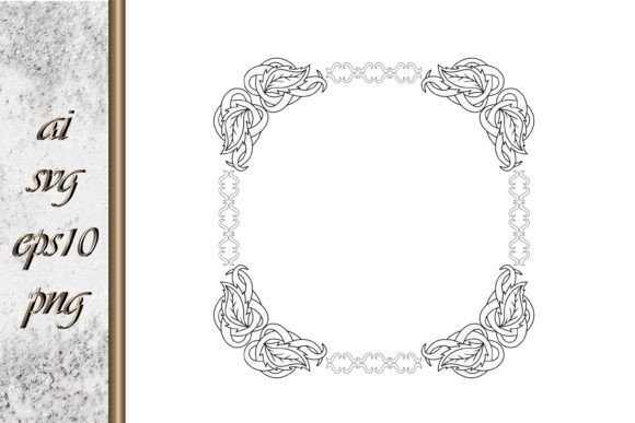 Vintage Frame Sketch Border: Graphics & Illustrations